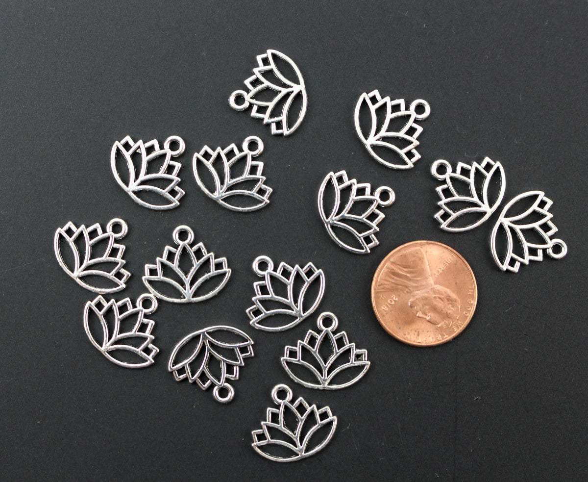 Lotus Flower Charms - Symbol of Purity, Enlightenment, Rebirth 25pcs