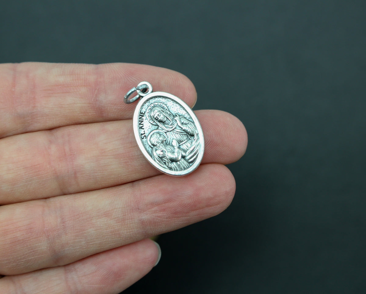 Saint Anne Pray For Us Medal - Mother of Virgin Mary