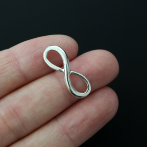 Silver-tone infinity symbol connector links, 23mm long