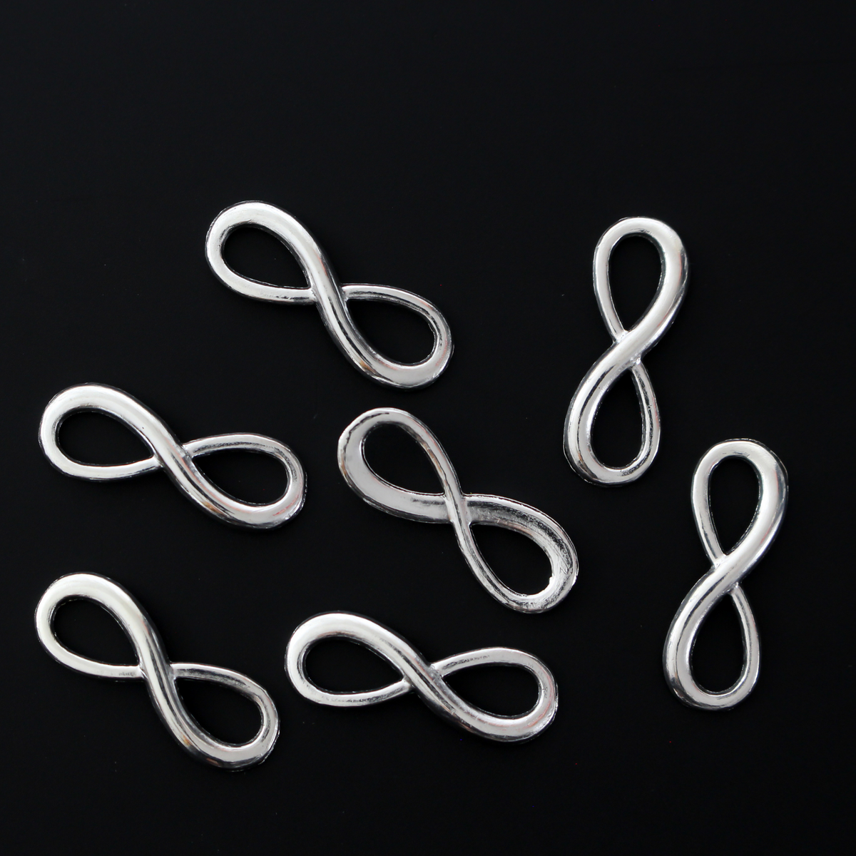 Silver-tone infinity symbol connector links, 23mm long