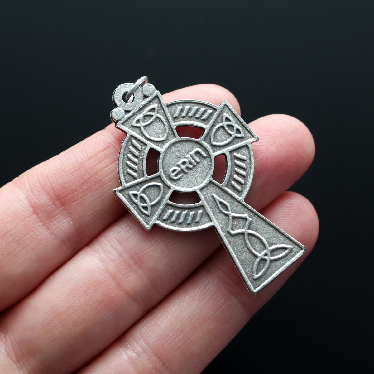 Celtic Crucifix Pendant 1-7/8" long - Erin Go Bragh Irish Cross