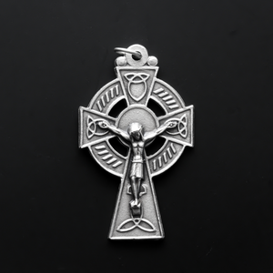 Large Celtic crucifix cross that is beautifully detailed on the front and back