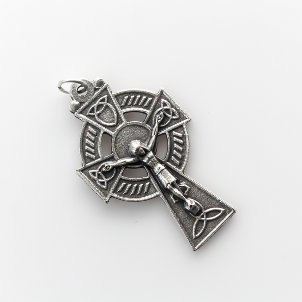 Celtic Crucifix Pendant 1-7/8" long - Erin Go Bragh Irish Cross