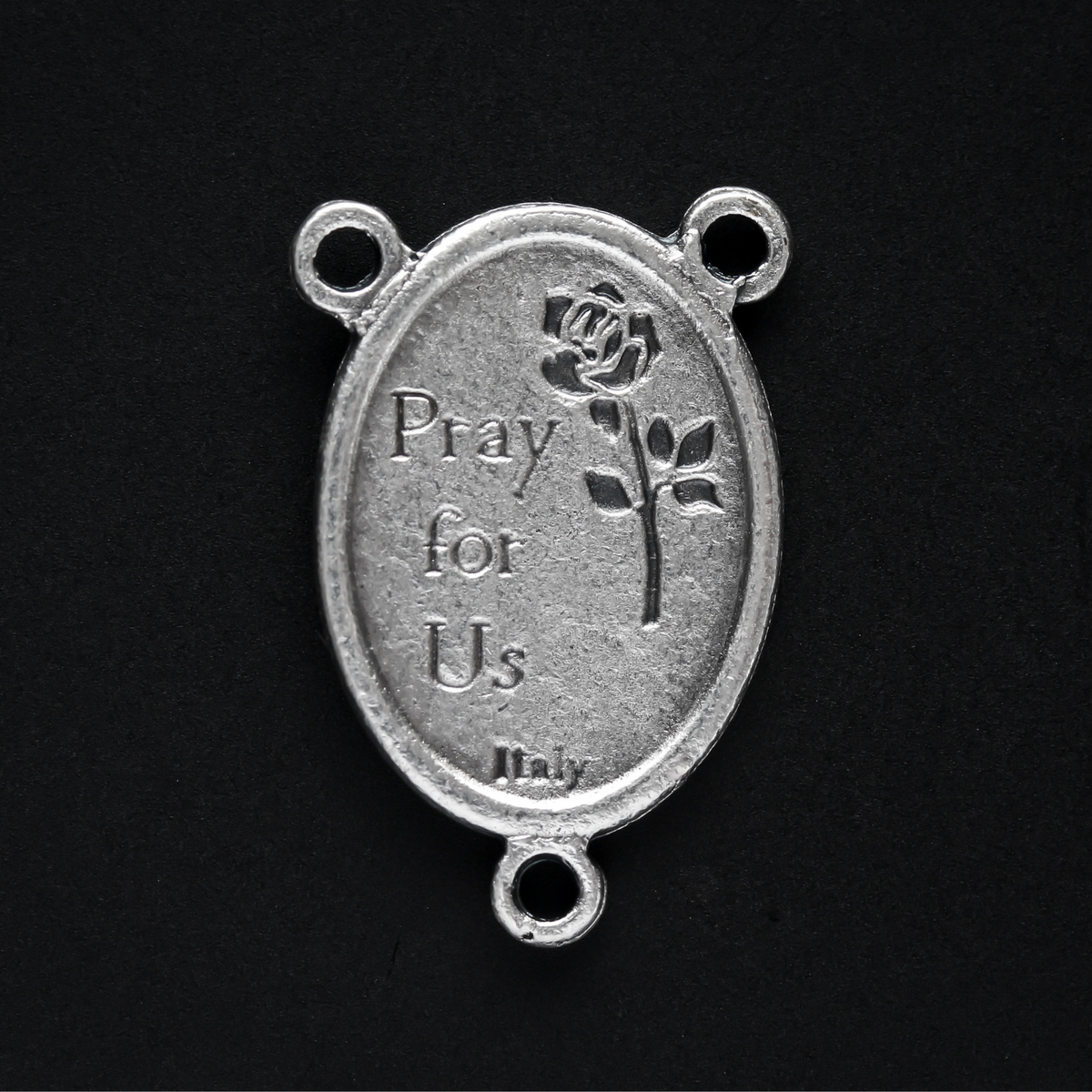 Miraculous Medal Rosary Centerpiece with Blue Enamel Detail in English
