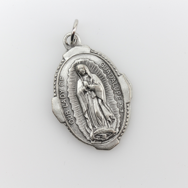 Our Lady of Guadalupe Pray for Us Medal with Deluxe Ornate Border