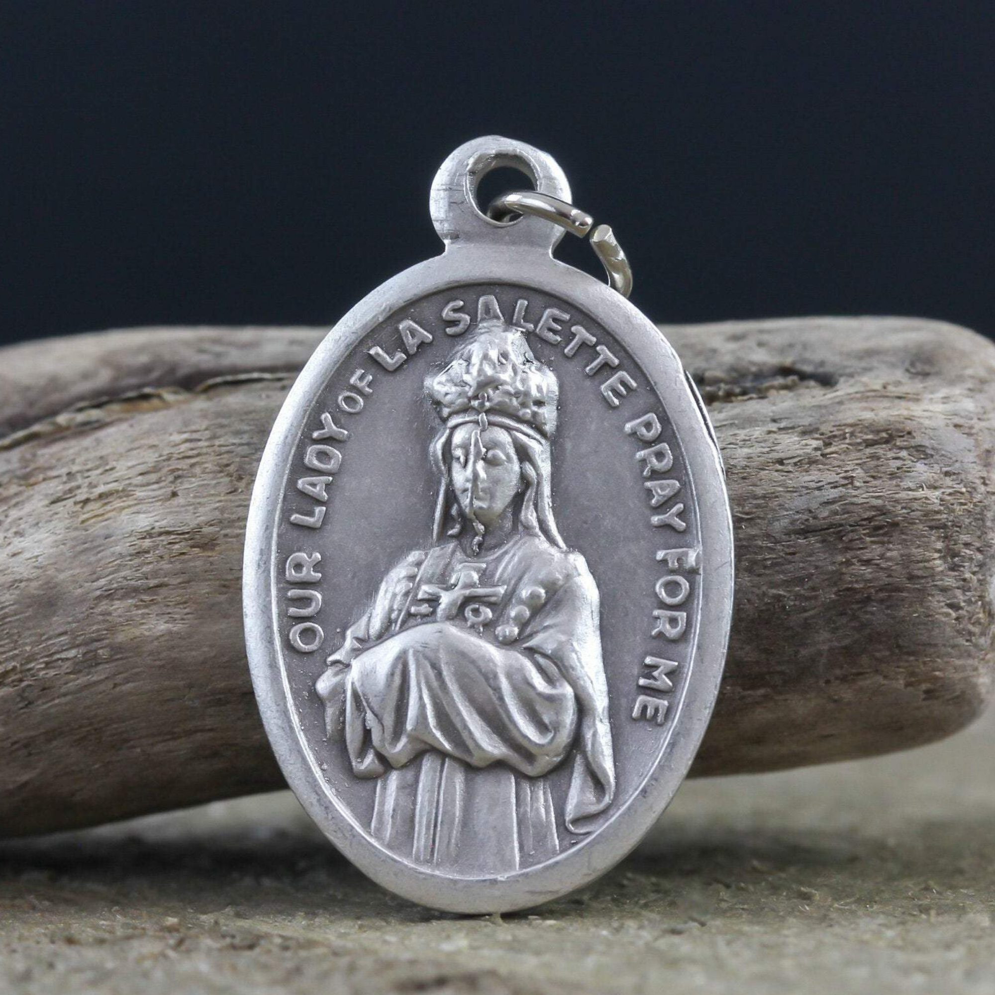 Our Lady of La Salette one inch oval Medal