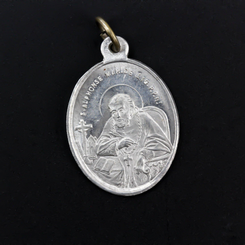 vintage aluminum religious medal of Saint Alphonsus Maria Liguori