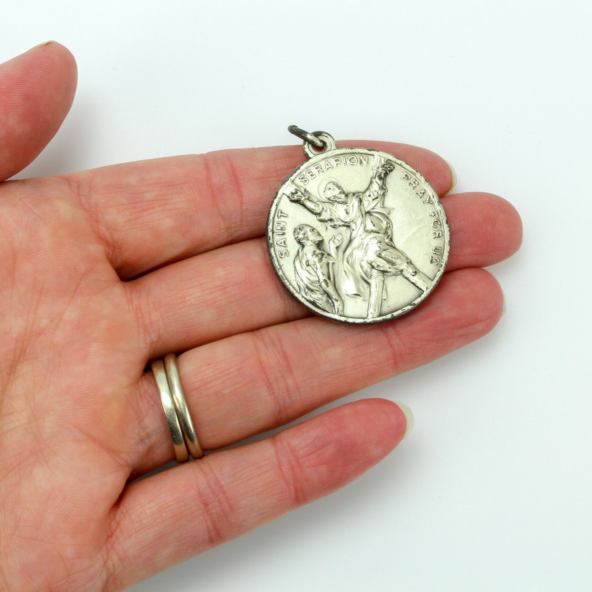 Vintage Saint Raymond and Saint Serapion Pray for Us Medal