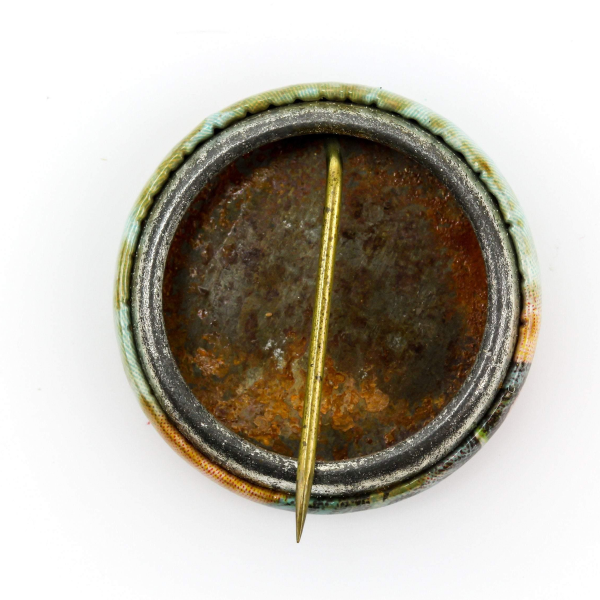 Vintage St Lucy Celluloid Button - Saint Lucia of Syracuse