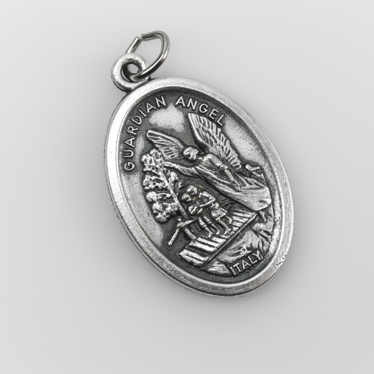 Saint Michael and Guardian Angel Medal - Patron Saint of Police Officers, First Responders, and Grocers