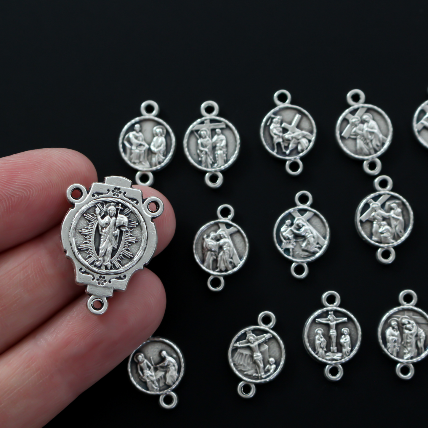 Stations of the Cross Devotional Medals for DIY Rosary or Chaplet