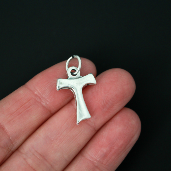 TAU Franciscan cross charm, this piece looks the same on both sides