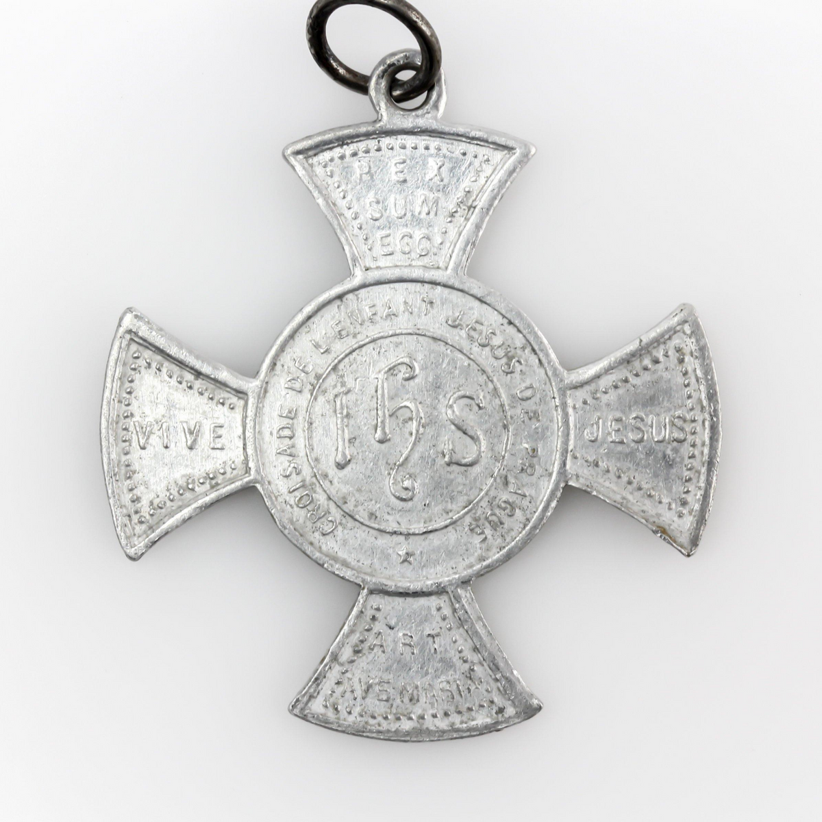 Vintage French Safeguard Cross Holy Infant of Prague Medal - Maltese Cross