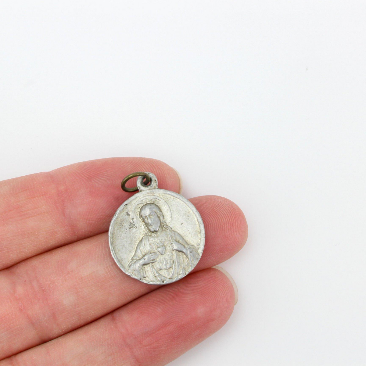 Vintage Our Dear Lady of Rest Medal - Dutch Belgium Onze Lieve Vrouw van Rust - Crucifixion with the Virgin and St John
