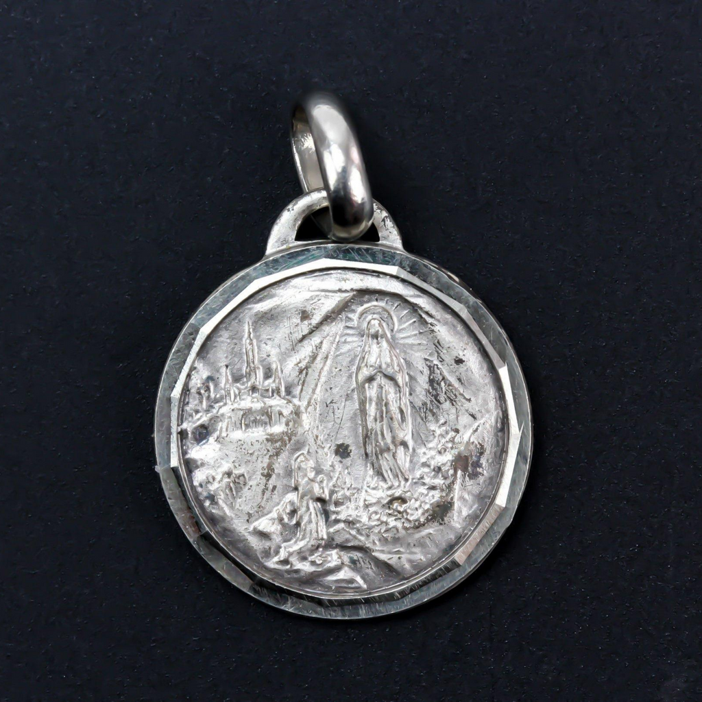 Vintage Notre Dame De Lourdes Medal | Small Devotions Supply