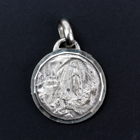 Our Lady of Lourdes vintage 1950s medal 