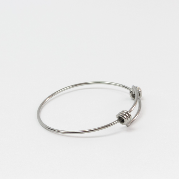 Adjustable Bangle Bracelet - Stainless Steel Wire Expandable Charm Bracelet 65mm