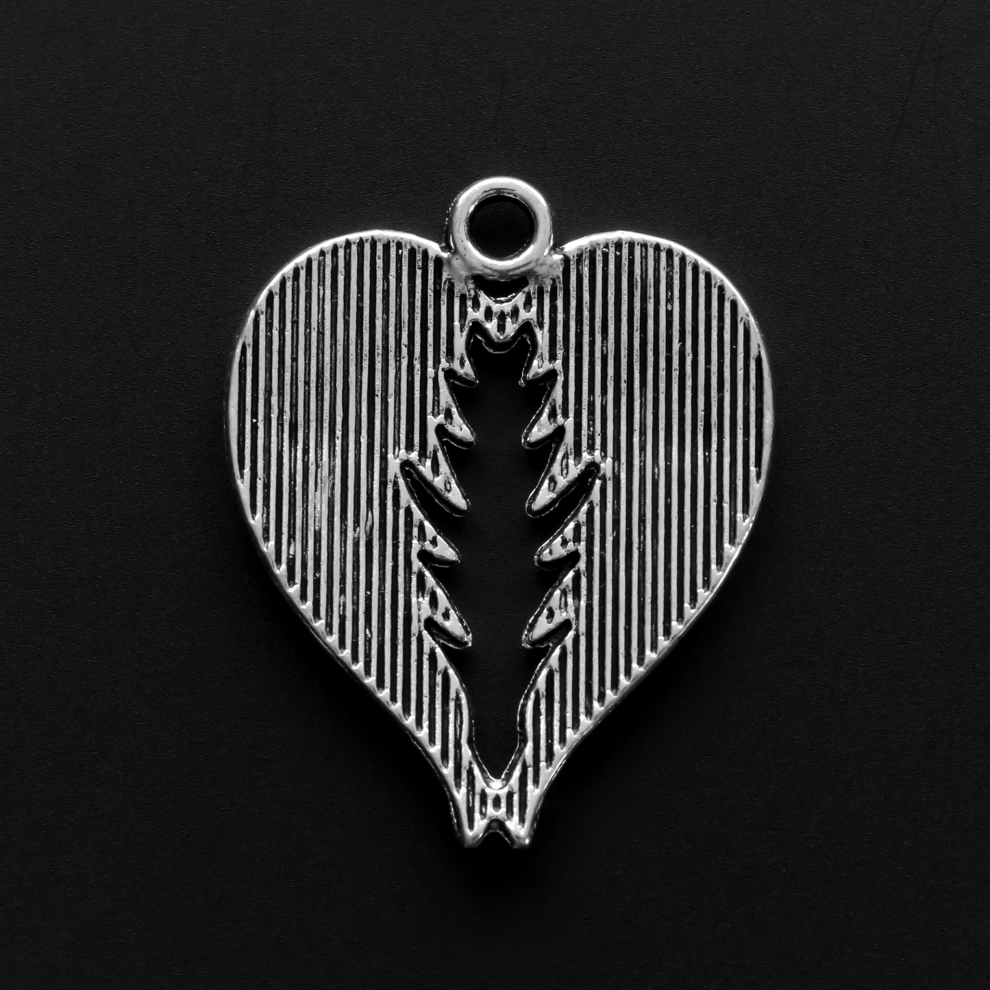 Heart Wing Charms 30mm long - Guardian Angel Wings in Heart, 10pcs