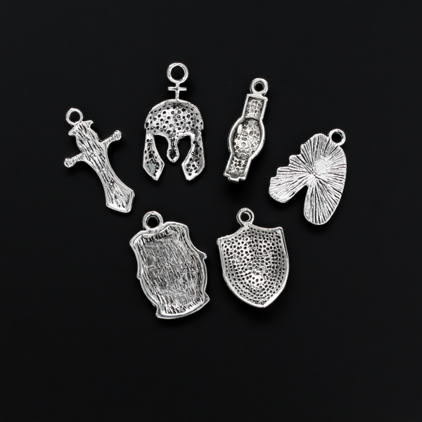 Armor of God Charm Set of 6 pieces - Ephesians 6:11 Be Strong in the Lord Spiritual Battle - 1 set