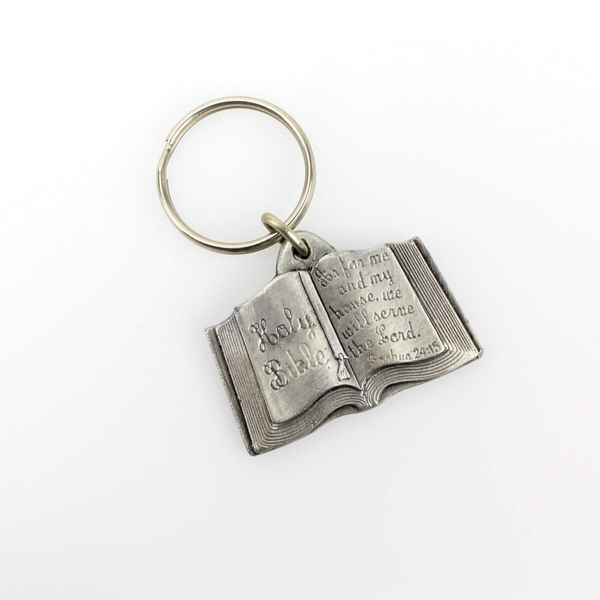 Vintage Bible Quote Keychain - As for me and my house, we will serve the Lord, Joshua 24:15