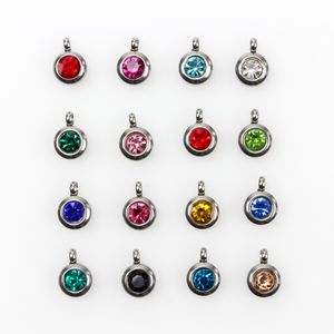 stainless setting rhinestone pendants in 16 color choices.