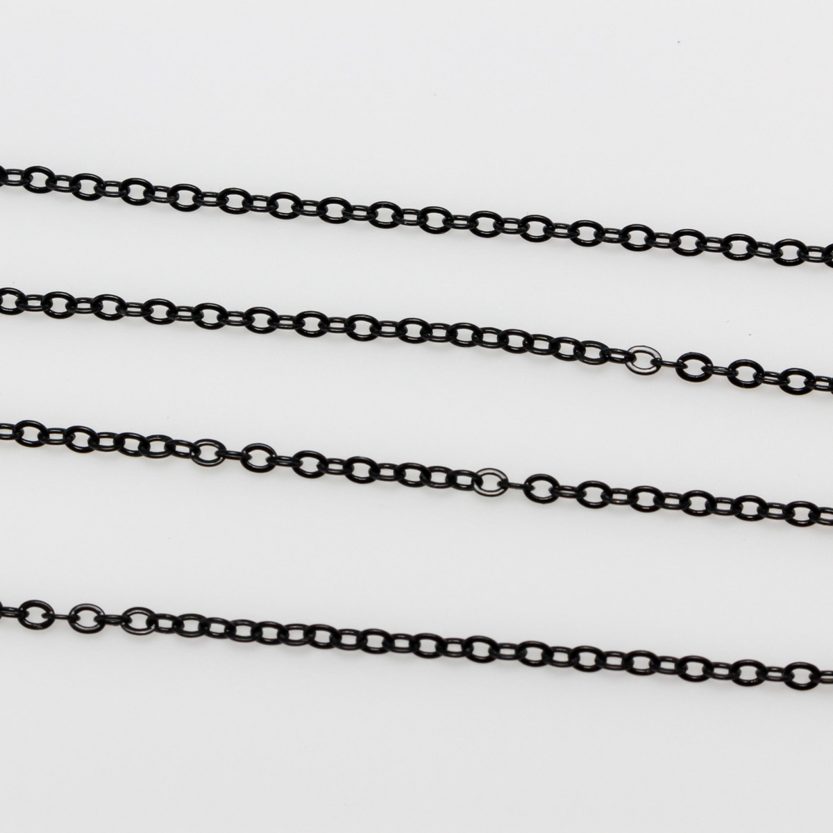 Black Necklace 24" Long Link Cable Chain with Lobster Claw Clasp