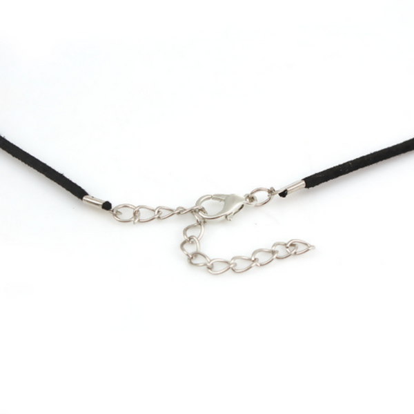 Black Velvet Faux Suede Necklace - 19.5 inches Long