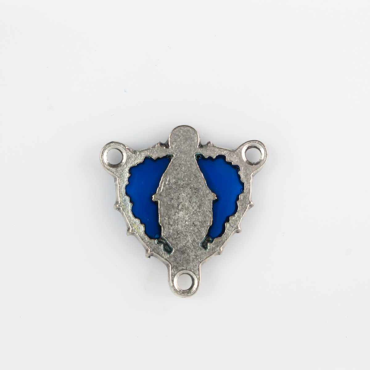 Blue Miraculous Medal Rosary Centerpiece with Stars - Our Lady of Grace Rosary Parts