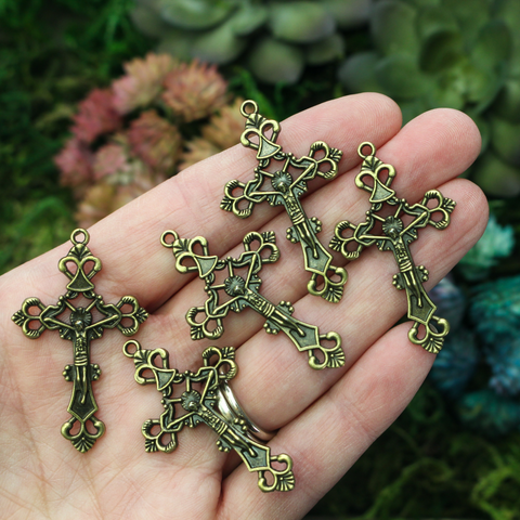 Religious Cross Charms  Small Devotions Jewelry Making Supplies
