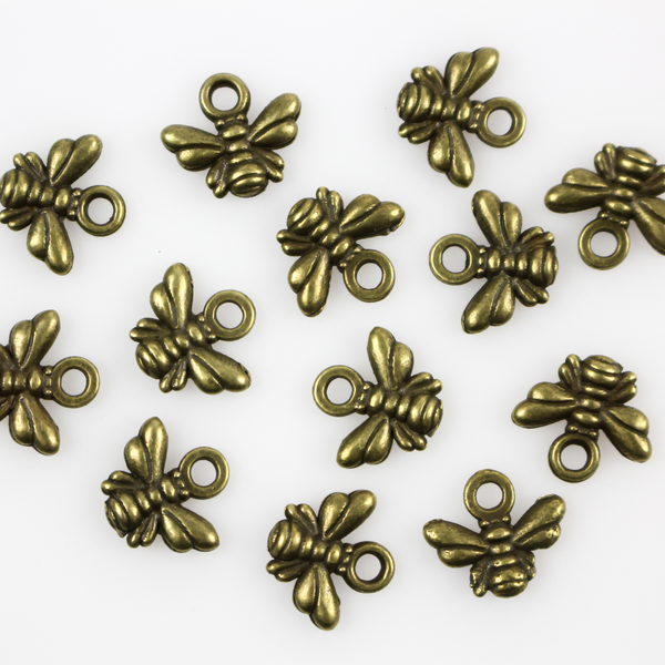 Bronze Honeybee Charms - Bumblebee Symbol of Chastity - 25pcs