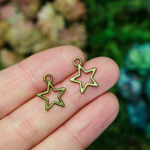 Star Charms Bronze in Color - Hollow Cutout Design - 25pcs