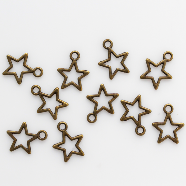 Bronze hollow star charms