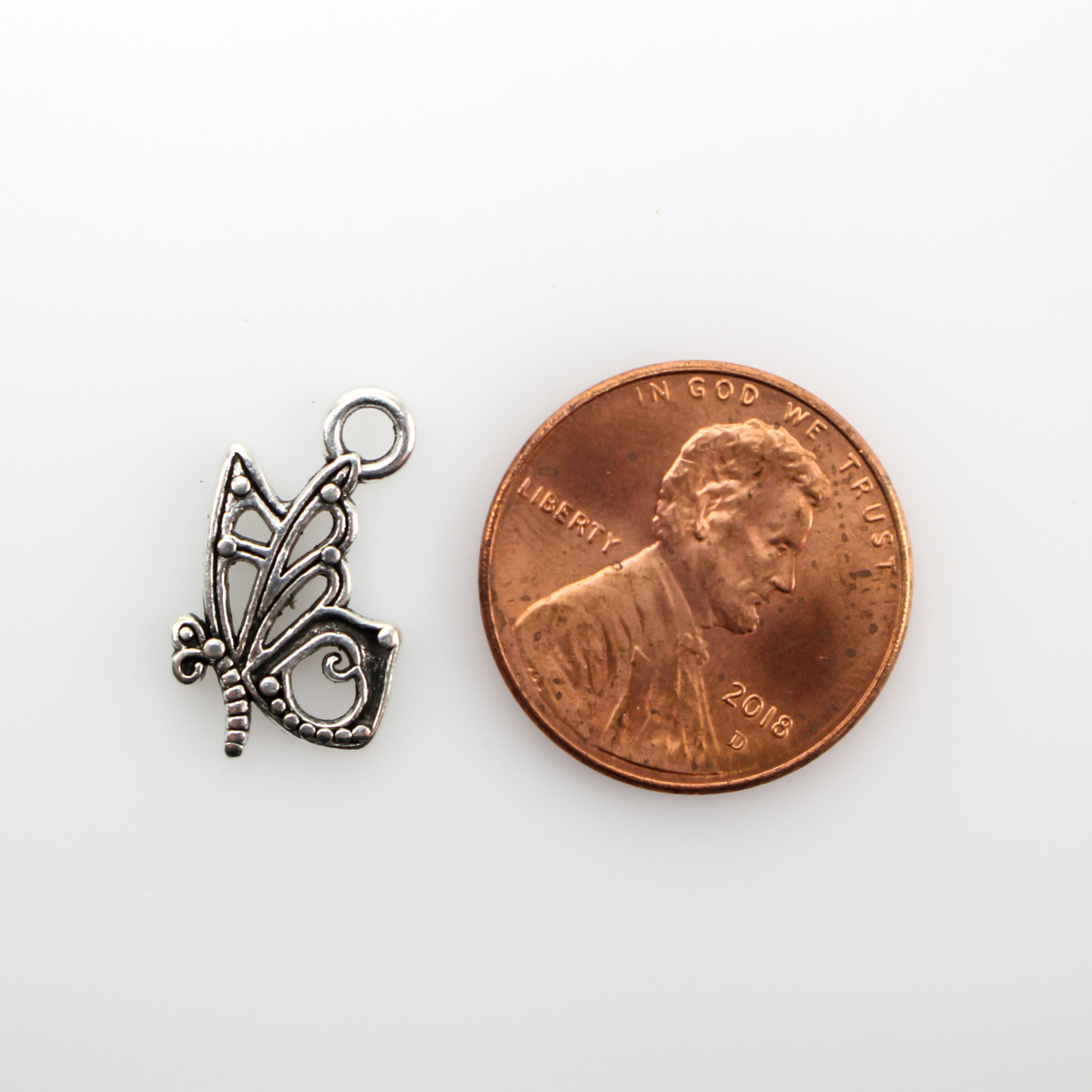 Butterfly Charms - Silver Tone Color - Symbol of Resurrection 25pcs