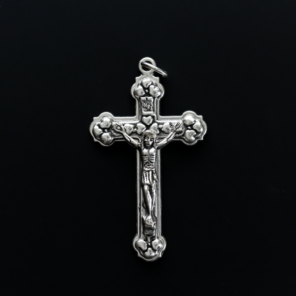 Byzantine Crucifix Cross with Heart Design - Handcrafted in Italy 2" Long