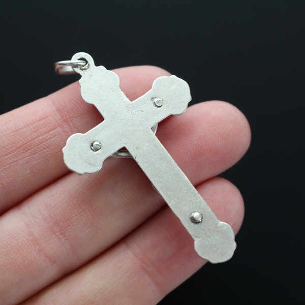 Byzantine Crucifix Cross with Heart Design - Handcrafted in Italy 2" Long