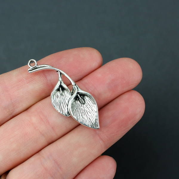 silver-tone calla lily charm pendant