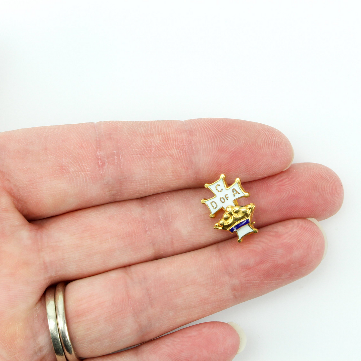 Vintage Catholic Daughters of the Americas Brass Lapel Pin