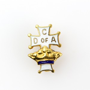 vintage catholic daughters of America brass lapel pin
