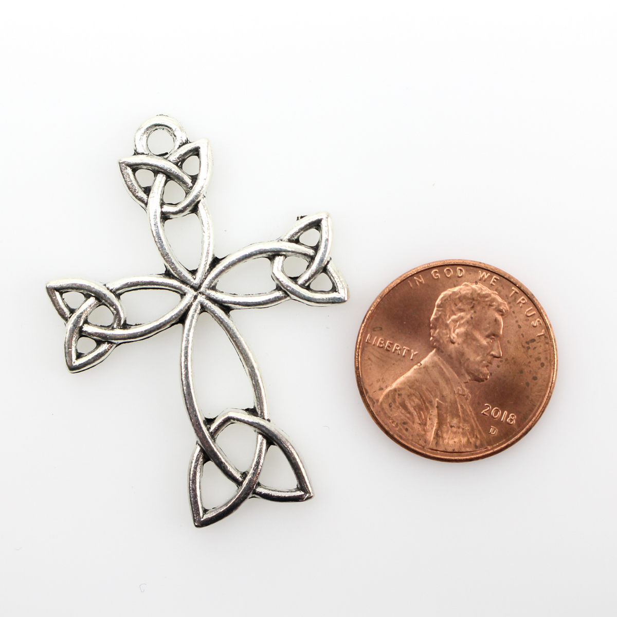 Celtic Cross Pendant with Trinity Knot Triquetra Symbol of Holy Trinity - 5pcs