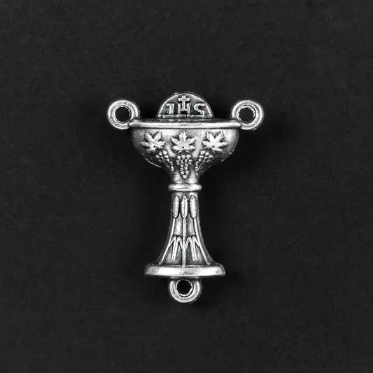 holy communion chalice shaped rosary centerpiece 7/8" long