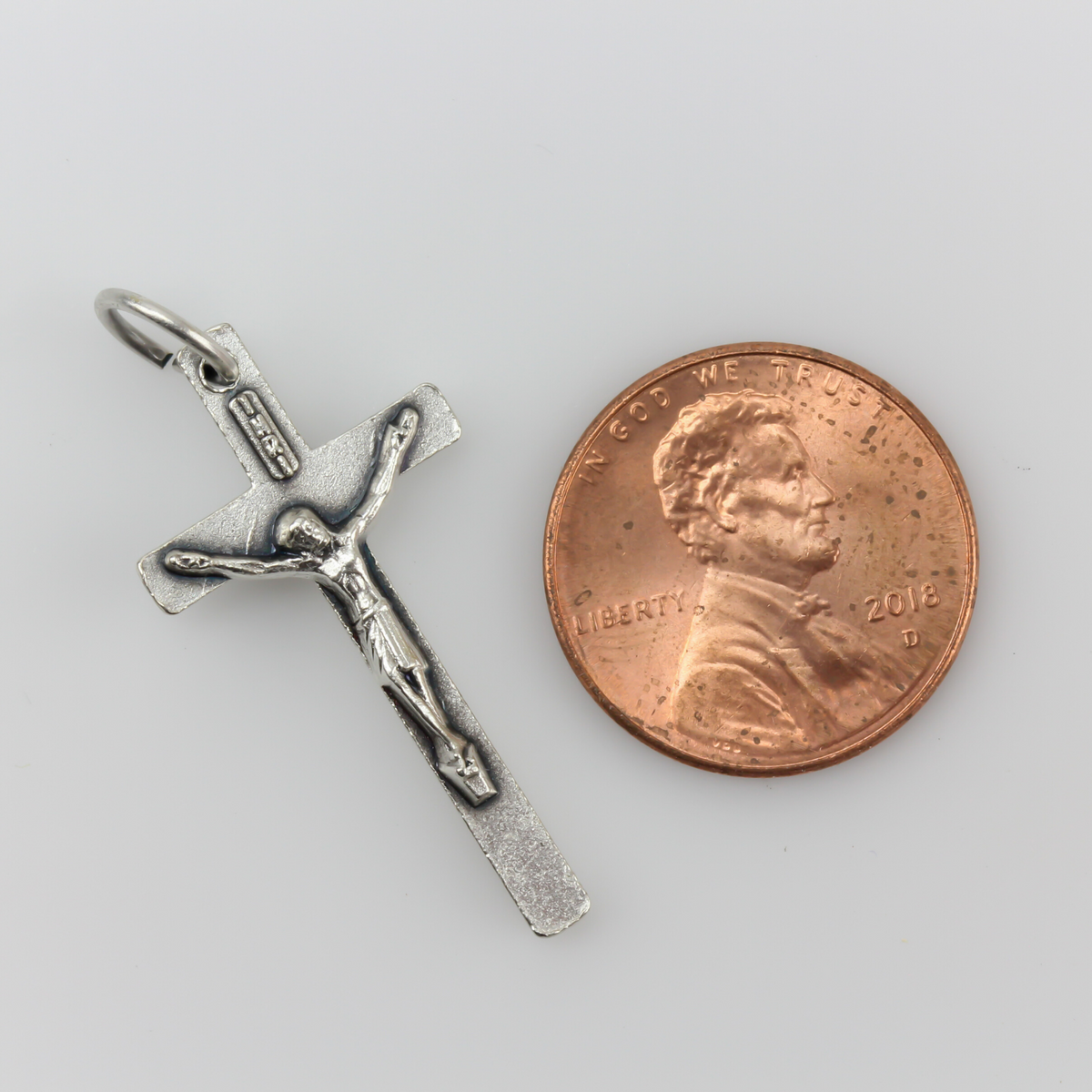 Small Classic Style Crucifix Cross Bracelet Size Charm - Made in Italy