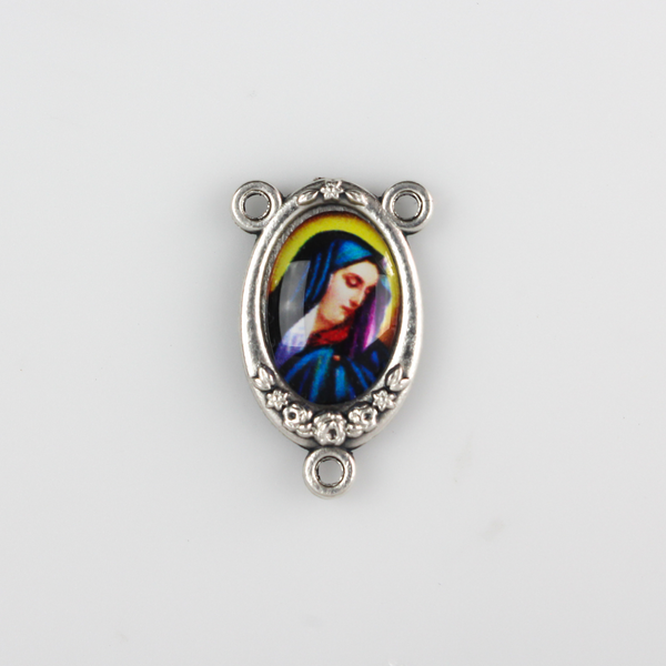 Mater Dolorosa Our Lady of Sorrows Rosary Centerpiece with Color Image
