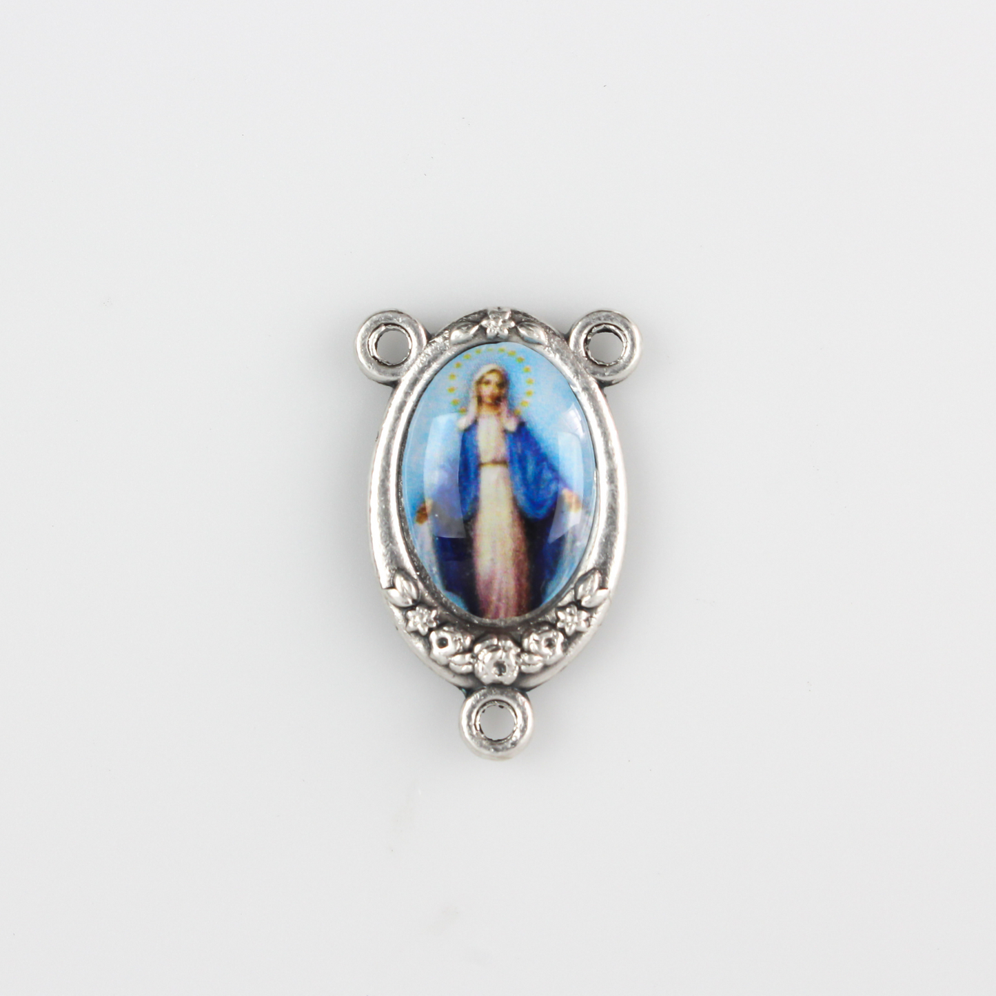 Miraculous Medal Color Image Rosary Centerpiece
