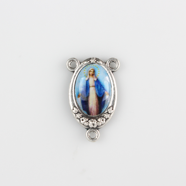 Miraculous Medal Color Image Rosary Centerpiece
