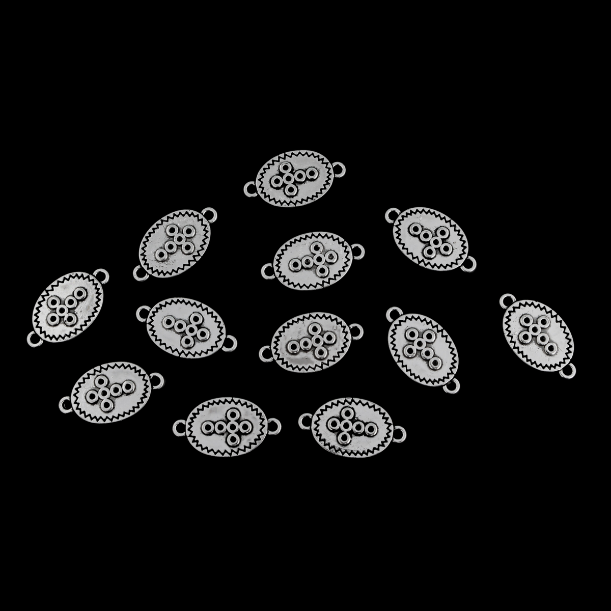 Silver-tone cross connectors, 19mmx11mm