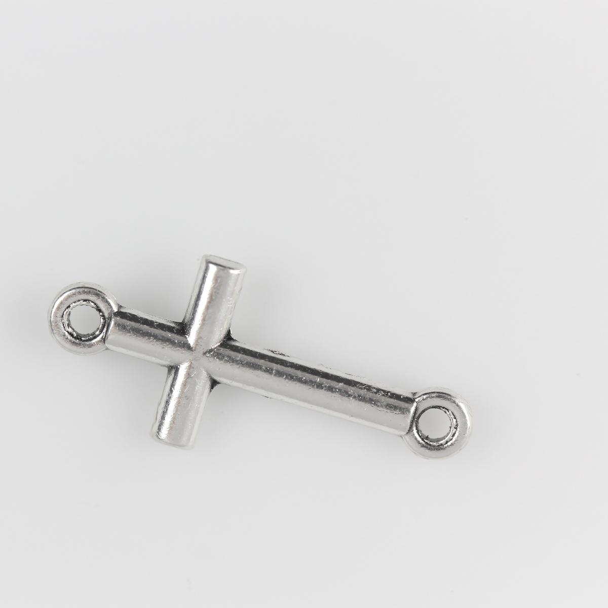 Silver Crucifix Cross Connector Links for Bracelets, Rosaries, Chaplets 6pcs