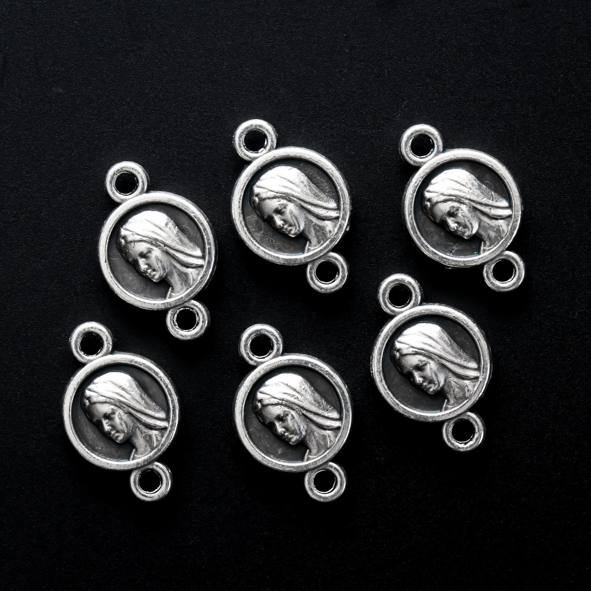 Divine Mercy of Jesus Our Father Beads - Our Lady Connector Links 6pcs