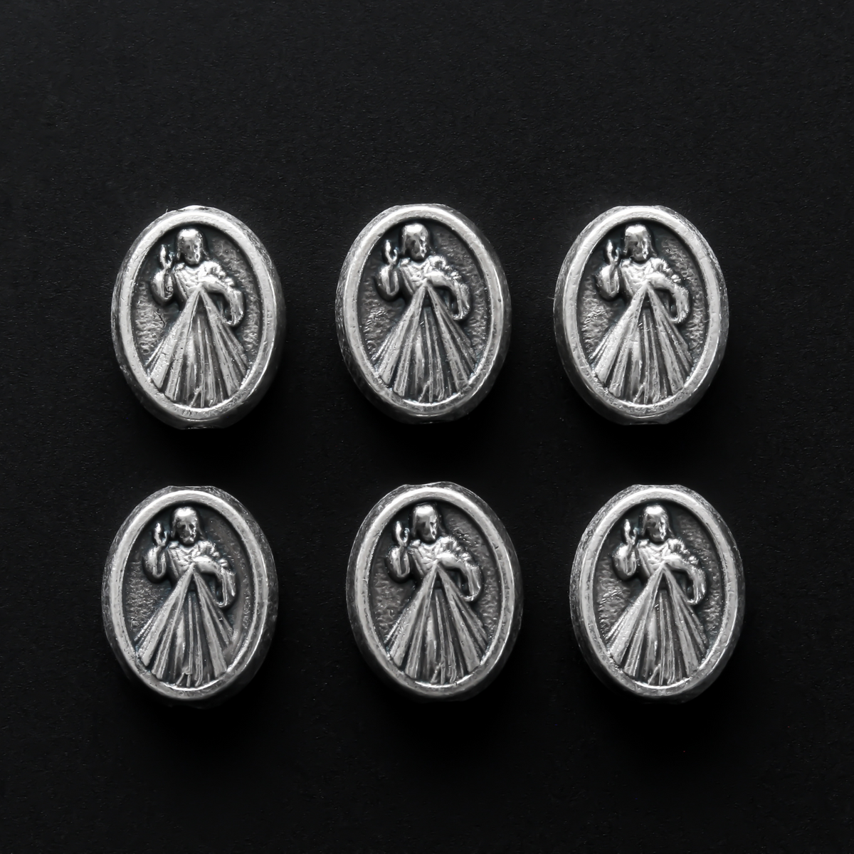 divine mercy rosary beads 9mm long silver tone color
