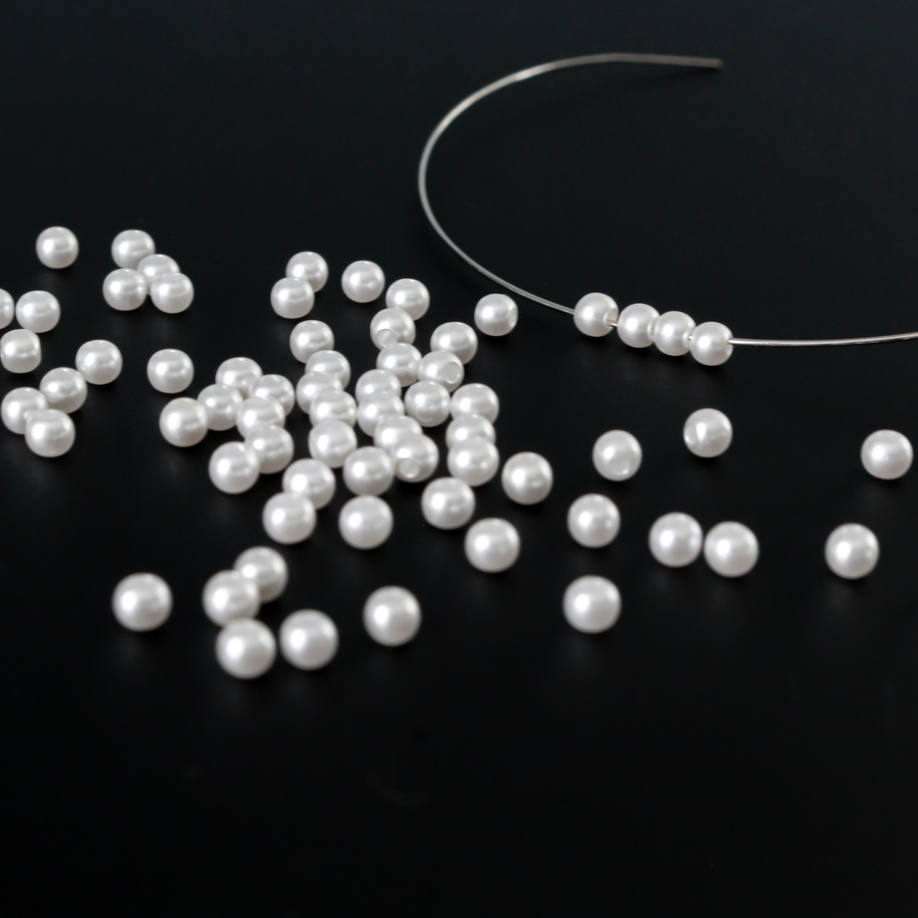 Acrylic Pearl Beads  6mm Round Glossy White Pearl Style – Small Devotions