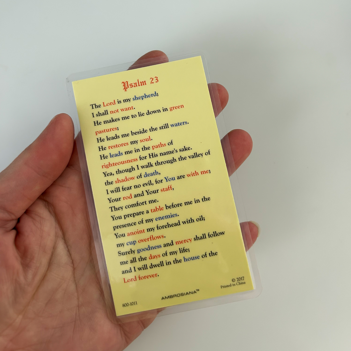 Christ the Good Shepherd - Psalm 23 - Laminated Holy Card